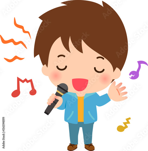 カラオケで歌う音痴の男性