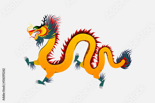 vector illustration Traditional Chinese dragon 