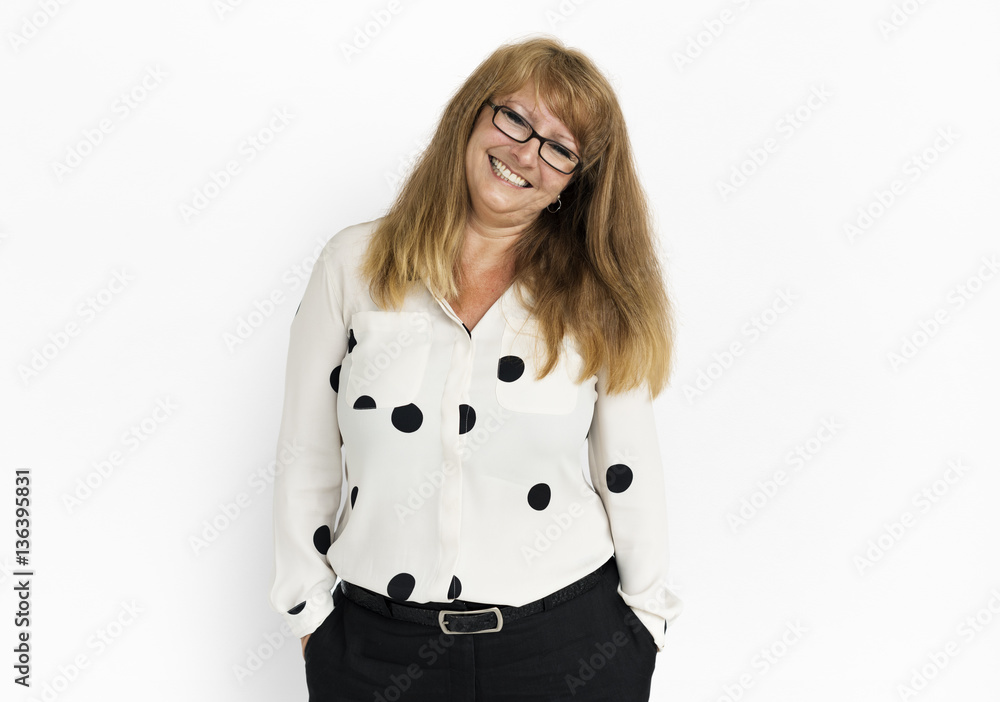 Woman Cheerful Studio Portrait Concept Woman Cheerful Studio Portrait Concept