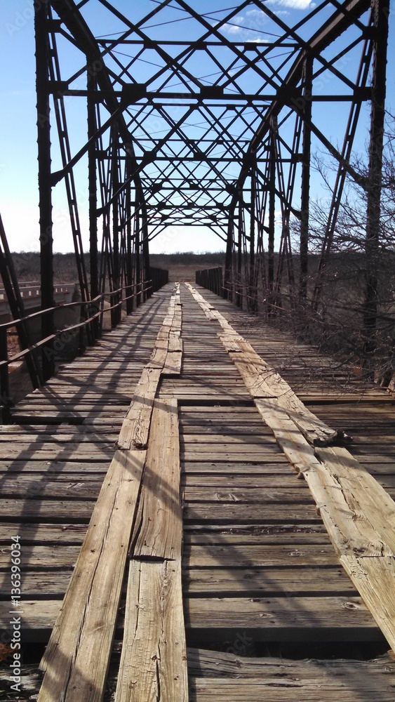 Old Wooden Plank Railway Bridge