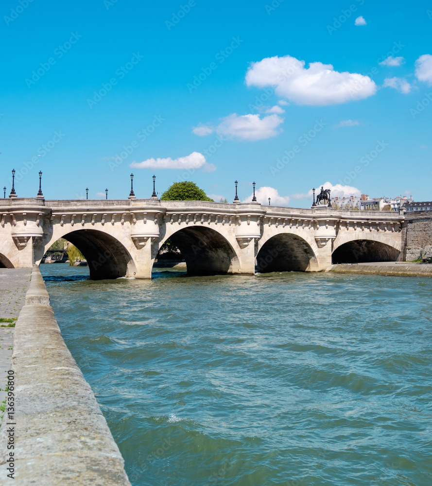 Pont Neuf bridge on Seine river in Paris, France,