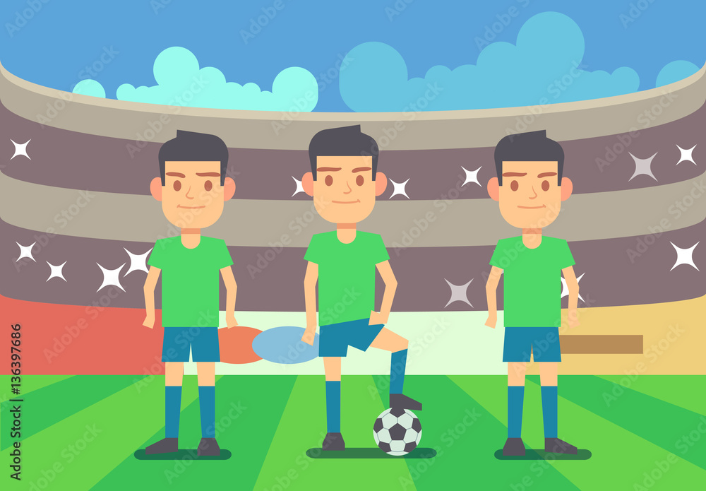 Football, soccer players vector illustration