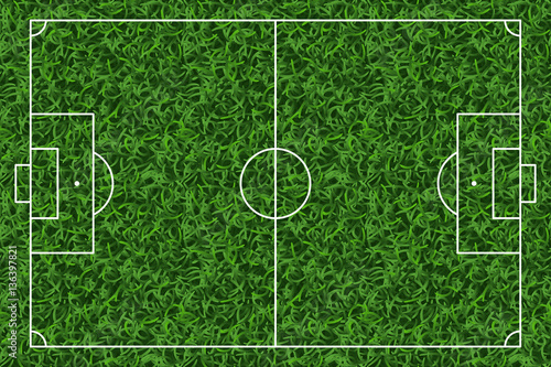 Football, soccer green grass field vector background
