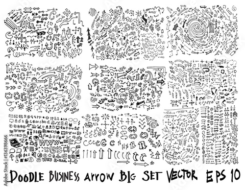 Business arrow bubble set  doodles eps10