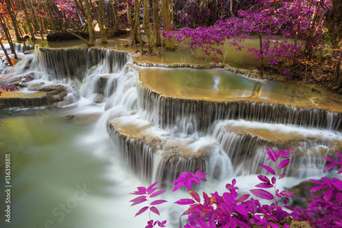 Fototapeta Naklejka Na Ścianę i Meble -  Hui Mae Khamin waterfall in deep forest , Thailand