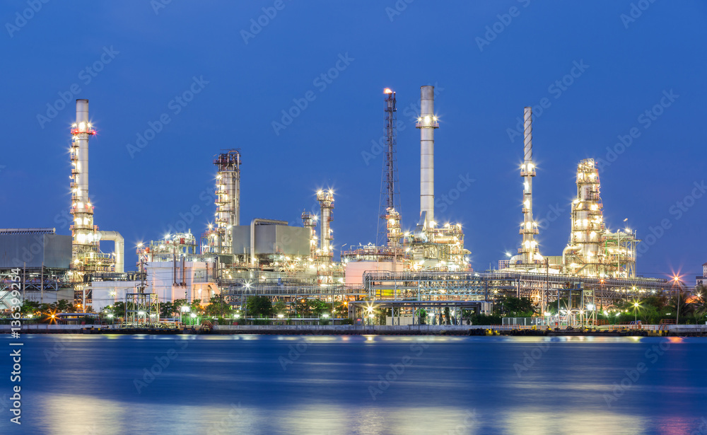 Scenic of oil refinery plant of Petrochemistry industry in twili