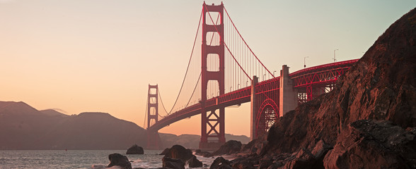 Canvas schilderij Golden Gate Bridge Golden Gate Bridge San Francisco stadszicht  © adonis_abril