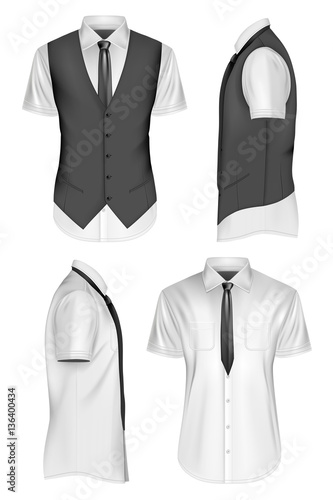 Men short sleeve vector illustration