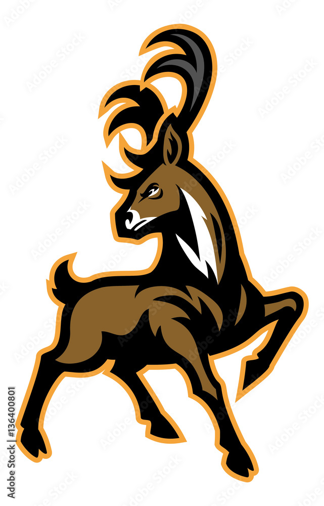 Fototapeta premium Buck mascot with big antler