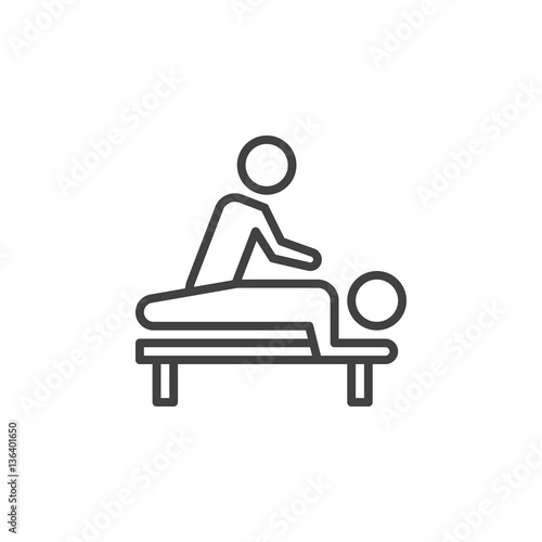 Massage line icon, outline vector sign, linear pictogram isolated on white. Spa services symbol, logo illustration