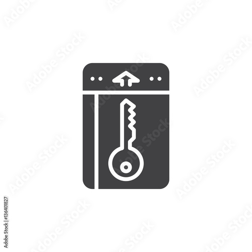 Room key, keylock icon vector, filled flat sign, solid pictogram isolated on white. Symbol, logo illustration
