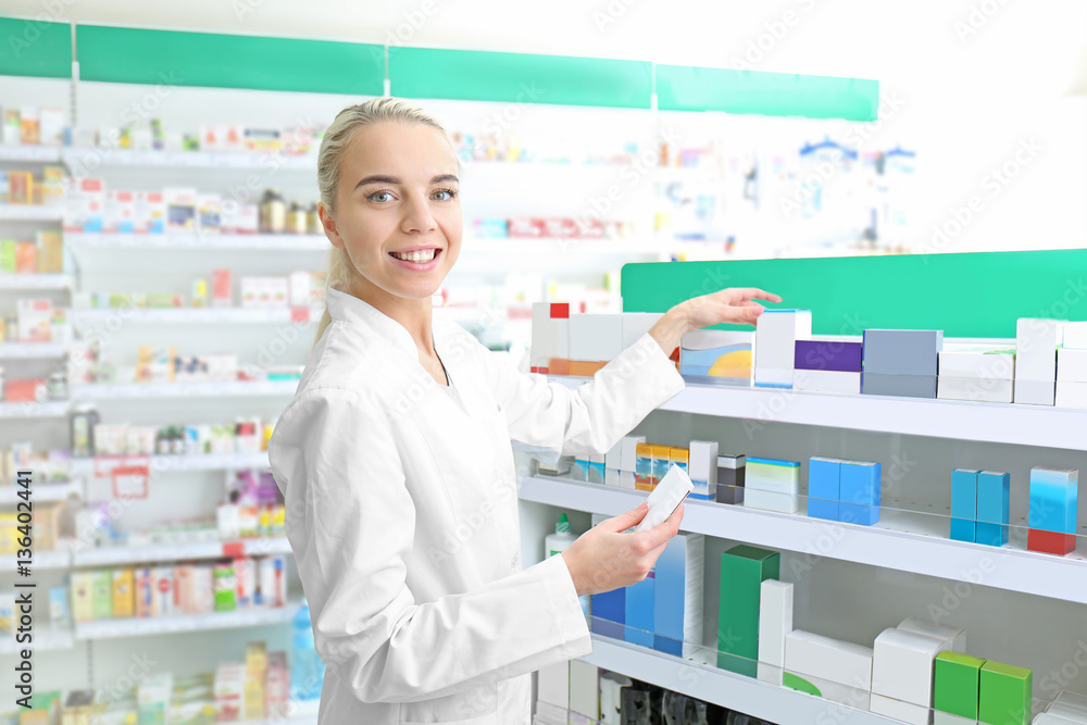 Female shop assistant at work