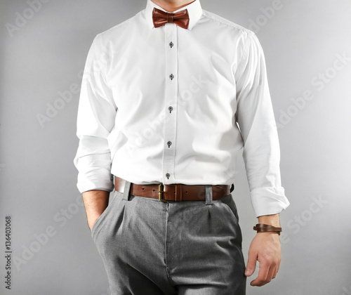 Closeup of man in stylish c...