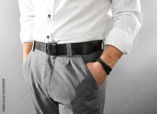 Closeup of man in stylish c...