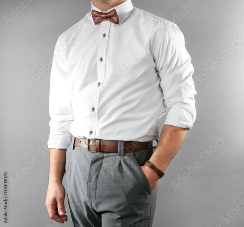 Closeup of man in stylish c...