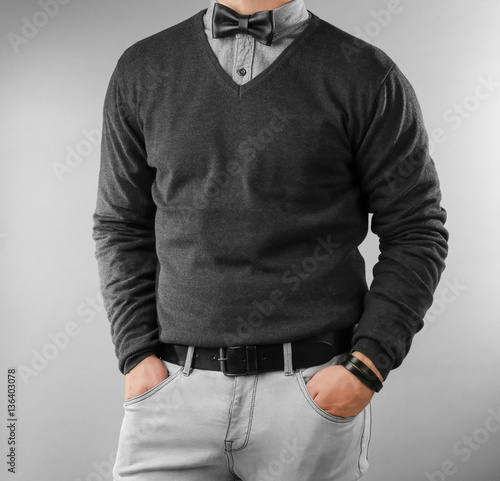 Closeup of man in stylish c...