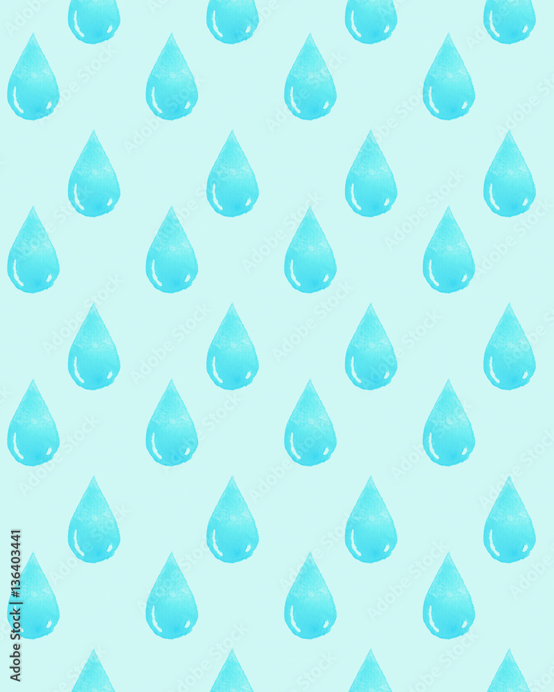Watercolor pattern with a blue drop of water. Watercolor pattern with a blue drop of water.