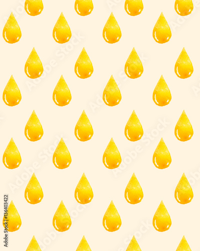 Watercolor pattern with a golden drop of oil.