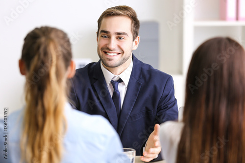 Job applicant having interv...