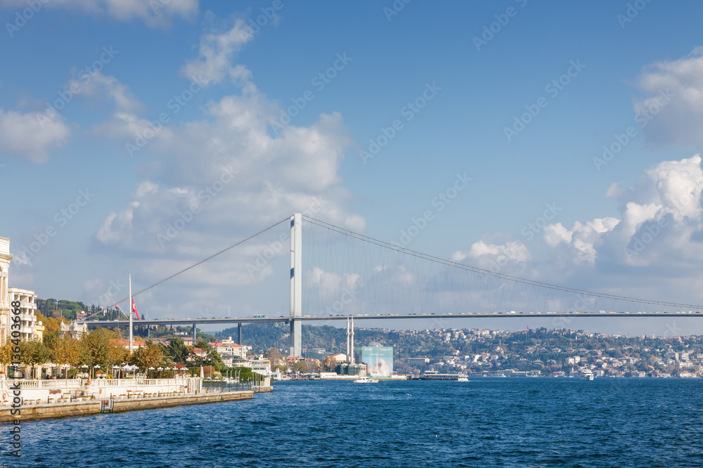 The Bosphorus Bridge connecting Europe and Asia, Istanbul, Turkey. The Bosphorus Bridge connecting Europe and Asia, Istanbul, Turkey.