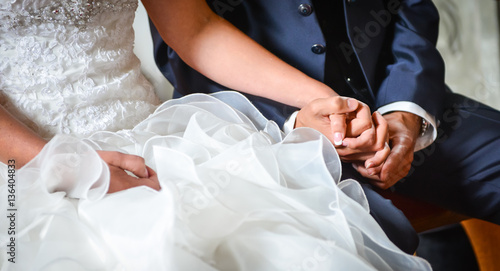 bride & groom in church