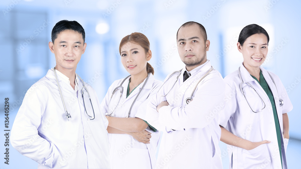 Team doctor with a commitment in the hospital. Team doctor with a commitment in the hospital.