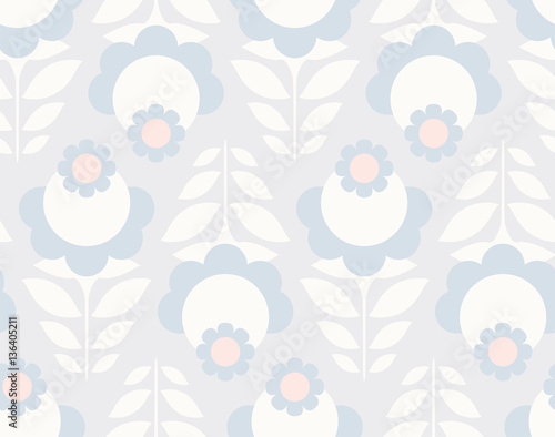 seamless retro pattern with flowers
