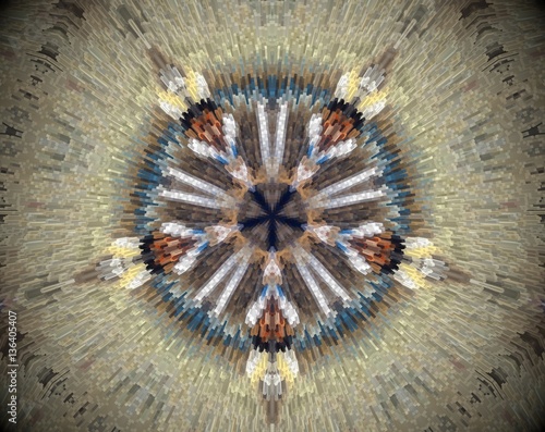 5 sided star shape extruded mandala