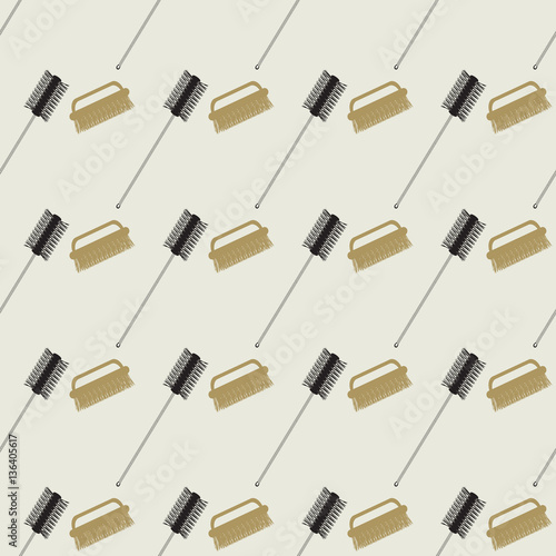 Seamless background with brushes, cleaning.