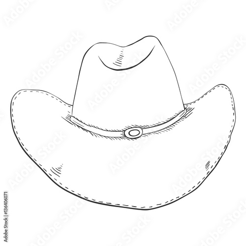 Vector Single Sketch Cowboys Hat