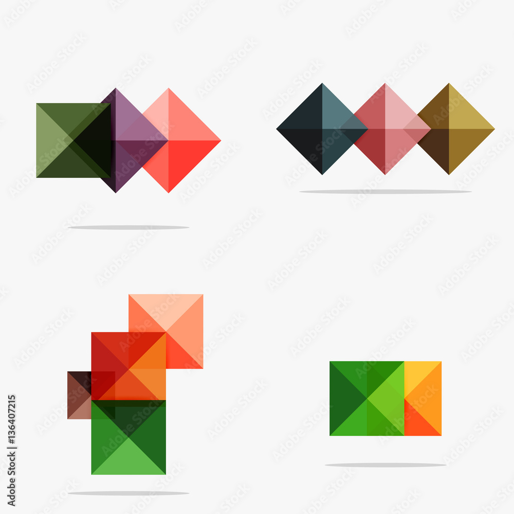 Set of square abstract backgrounds or infographics for content Set of square abstract backgrounds or infographics for content