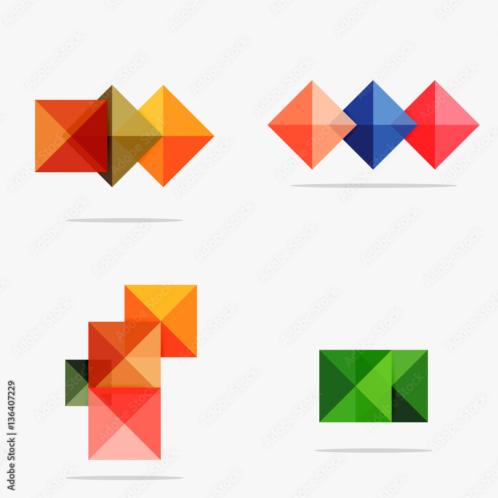 Set of square abstract backgrounds or infographics for content Set of square abstract backgrounds or infographics for content