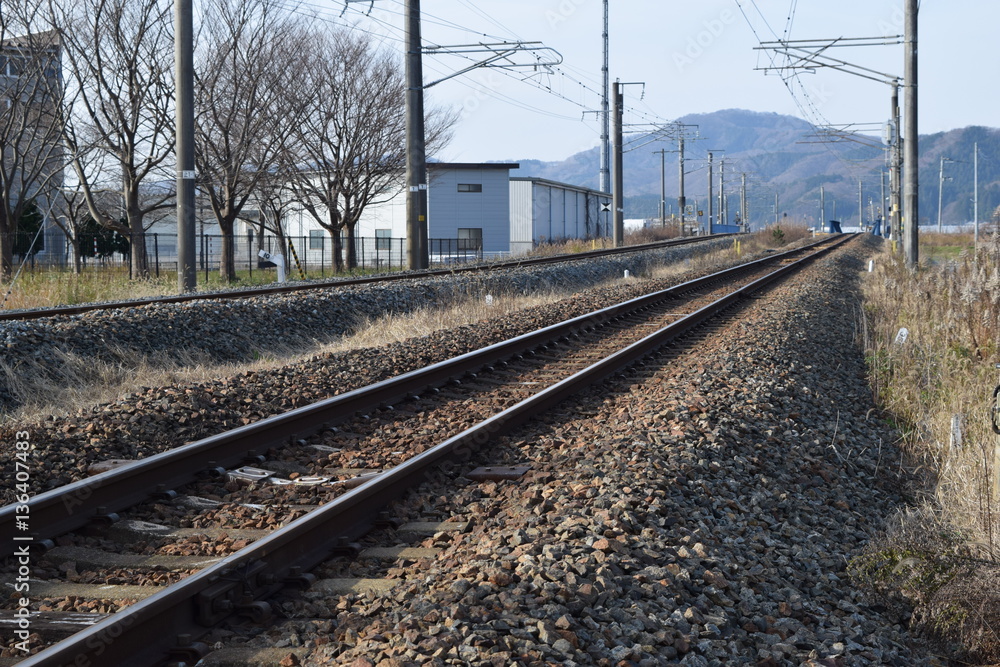 Naklejka premium 羽越本線の線路