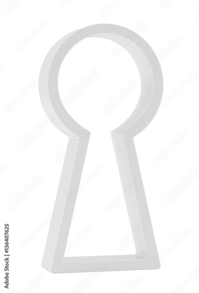 Empty keyhole on white background. 3d rendering. Empty keyhole on white background. 3d rendering.