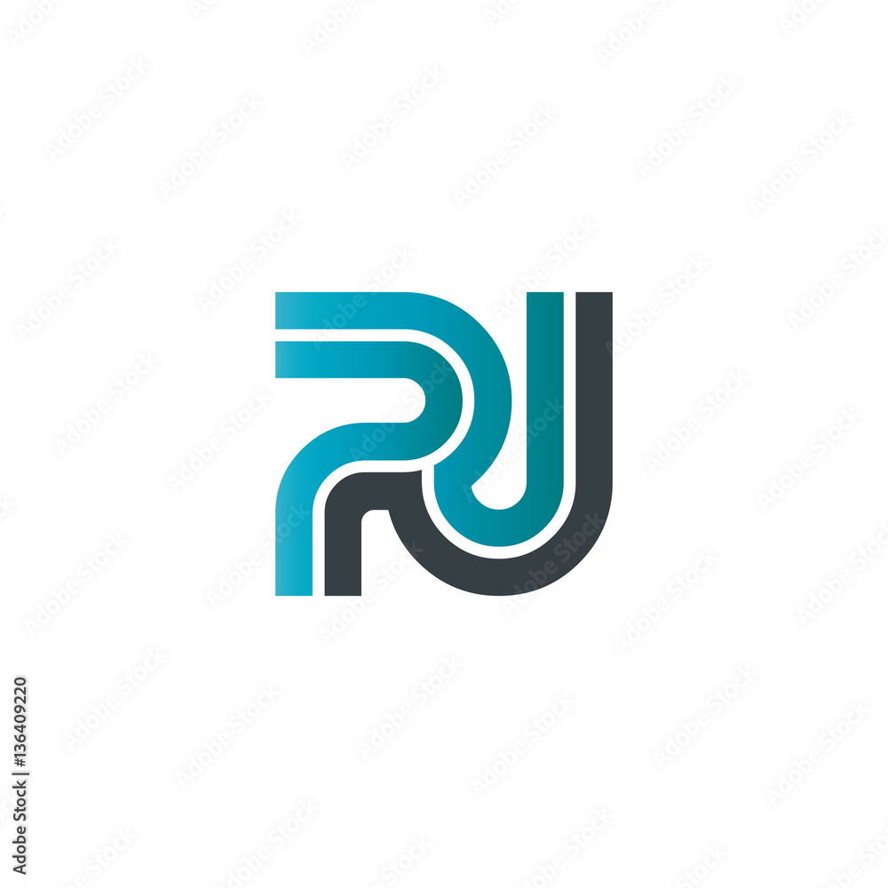 Initial Letter PU PJ Linked Design Logo Initial Letter PU PJ Linked Design Logo