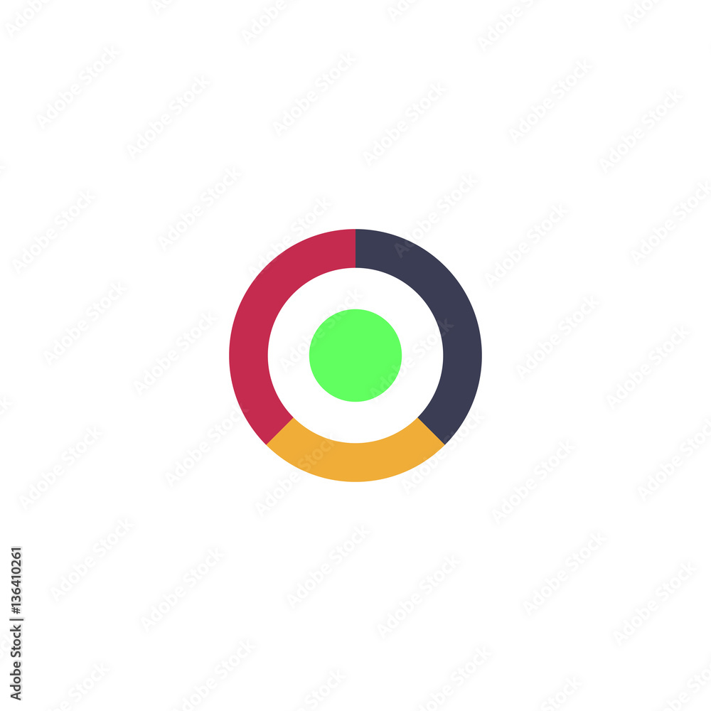 Flat pie chart Flat pie chart