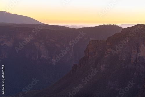 Sunrise at Evans Lookout. Blackheath, Blue Mountains. Australia