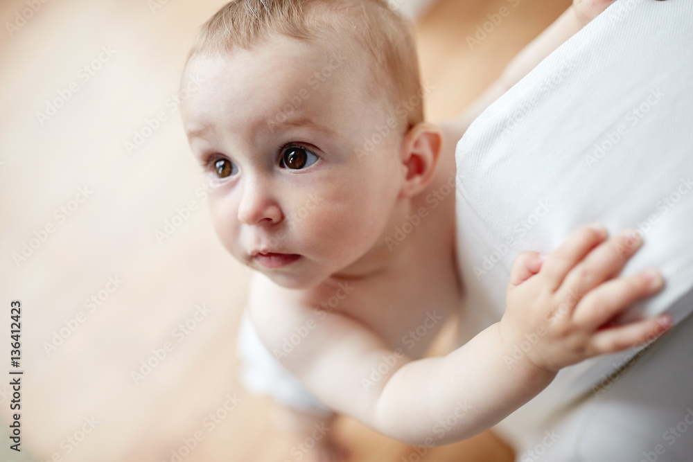 close up of happy little baby boy or girl at home close up of happy little baby boy or girl at home