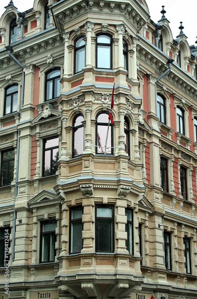 jugend stil in building facade of Gronqvist House at Helsinki