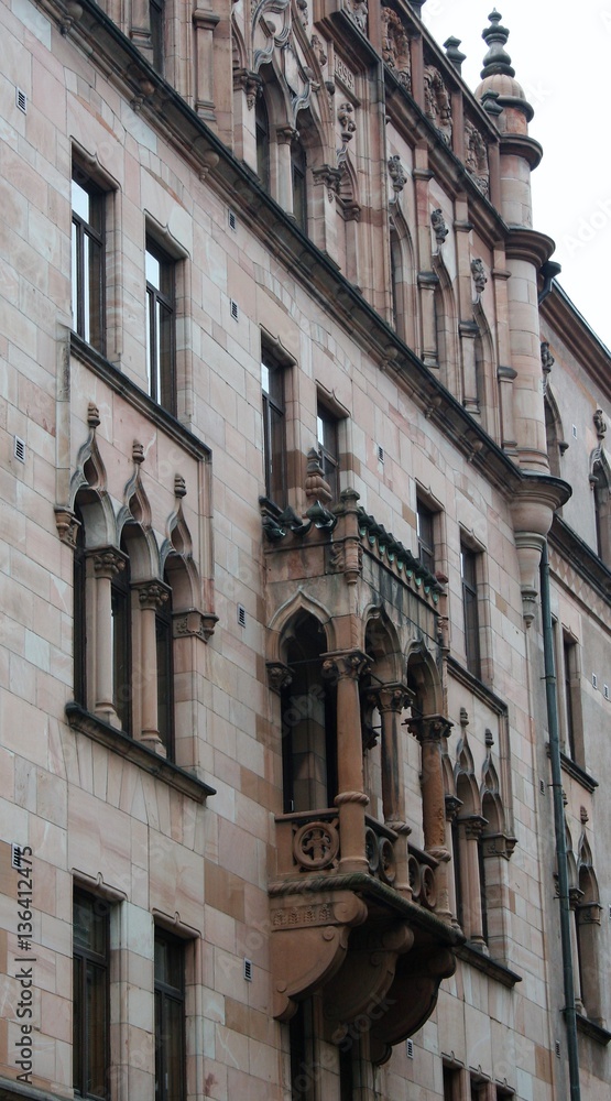 jugend stil in architectural detail of a balcony in Helsinki