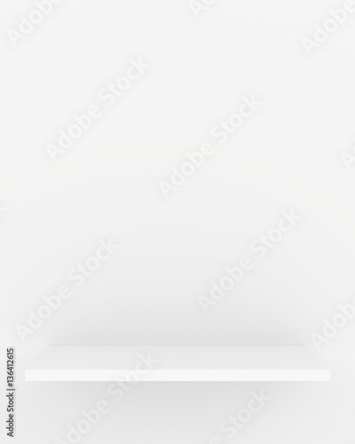 Wallpaper Mural Blank of white shelves with light from the top. 3d rendering. Torontodigital.ca