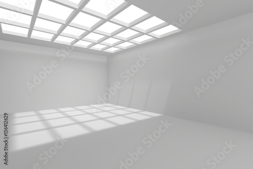 Wallpaper Mural Interior architecture white room with walls and ceiling from window. 3d rendering. Torontodigital.ca