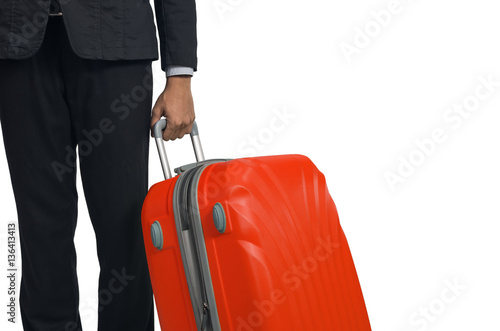 Businessman and suitcase