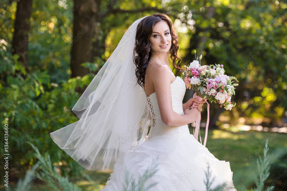 Wedding. Beautiful bride outdoors Wedding. Beautiful bride outdoors