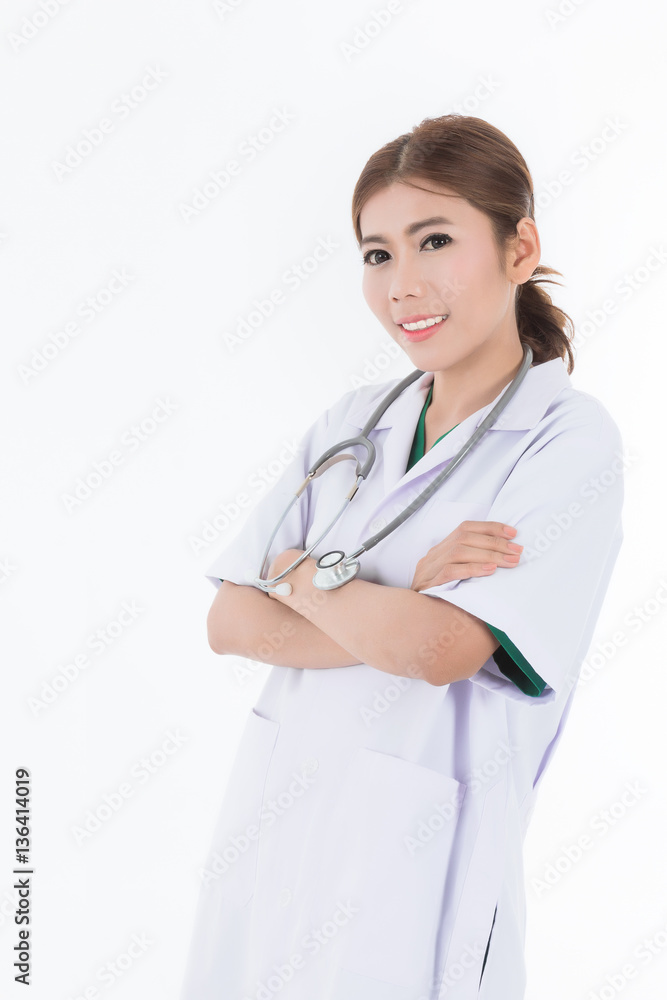 Female doctor with stethoscope Female doctor with stethoscope