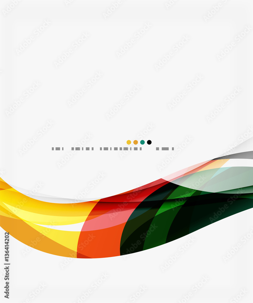 Fototapeta premium Modern geometric wavy shapes on light