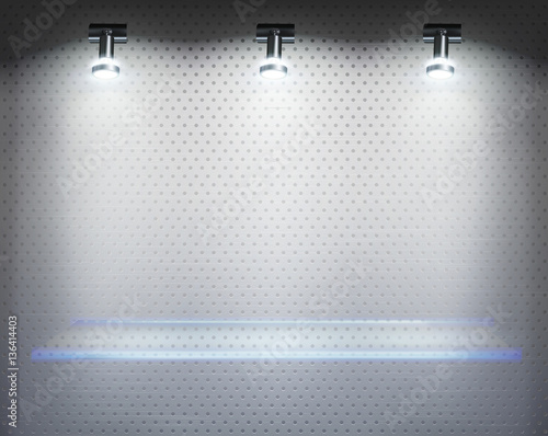 Empty place for exhibit. Vector illustration.