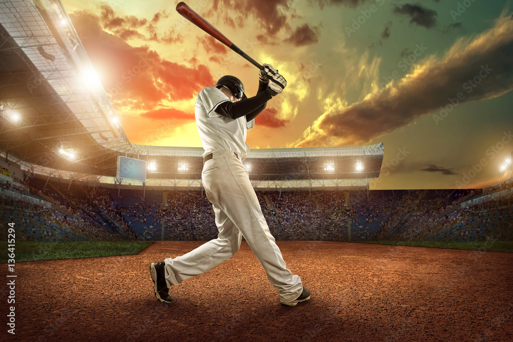 Baseball players in action on the stadium. Baseball players in action on the stadium.