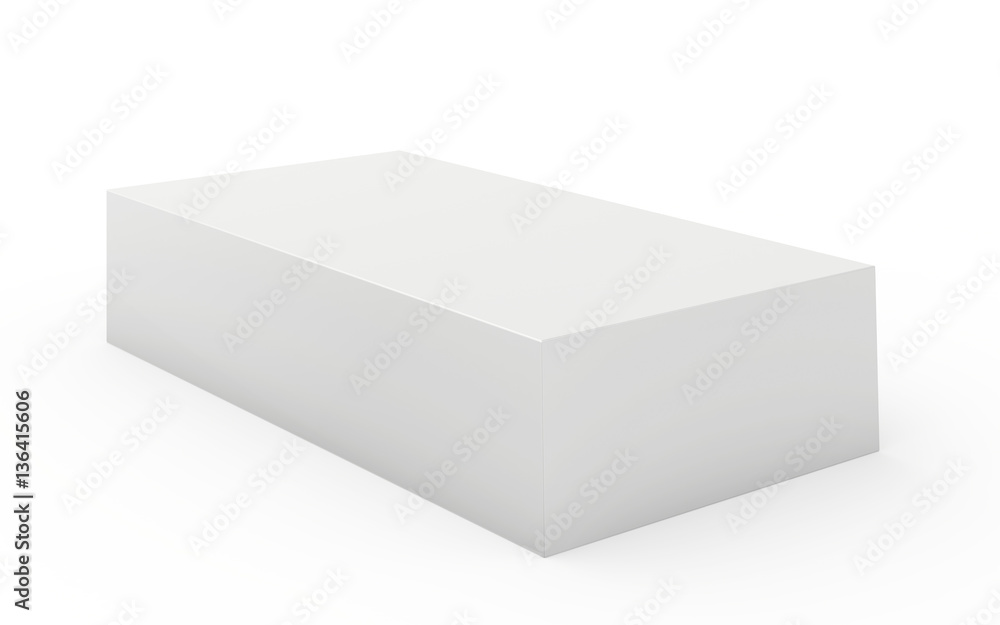 Blank box on white background. 3d render. Blank box on white background. 3d render.