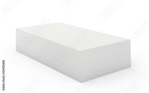 Blank box on white background. 3d render. © mirexon